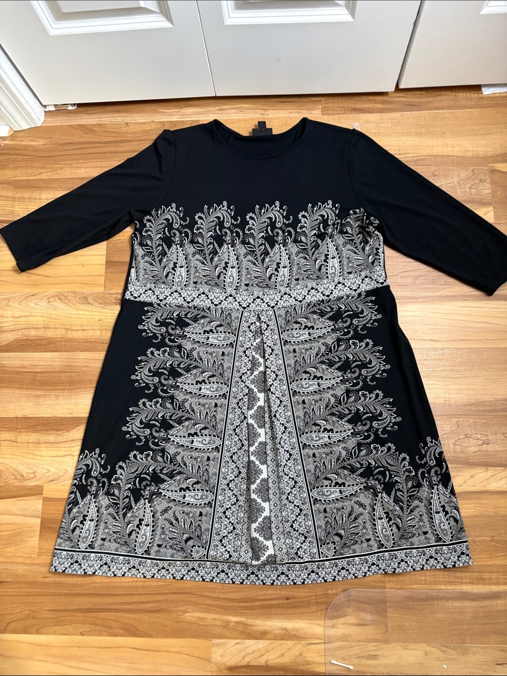 J Jill Black Paisley-Print Women's Dress